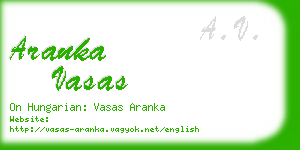 aranka vasas business card